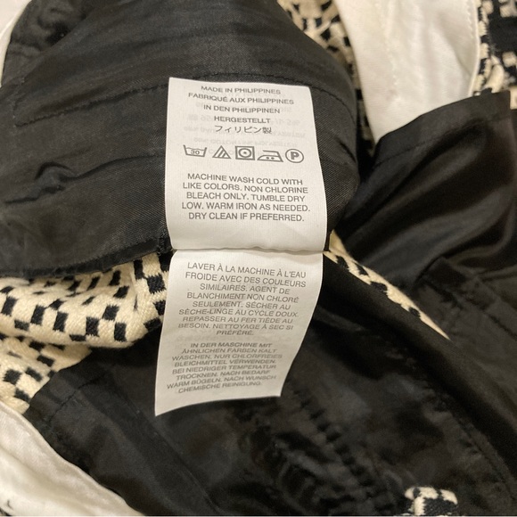 J. Crew Black & White Teddie Pants With Geometric Jacquard - Size 00 - Picture 12 of 13